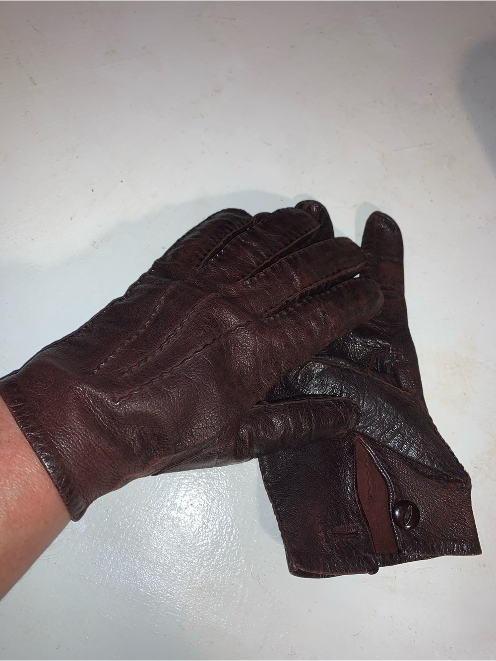 Men's Brown Leather Driving Gloves